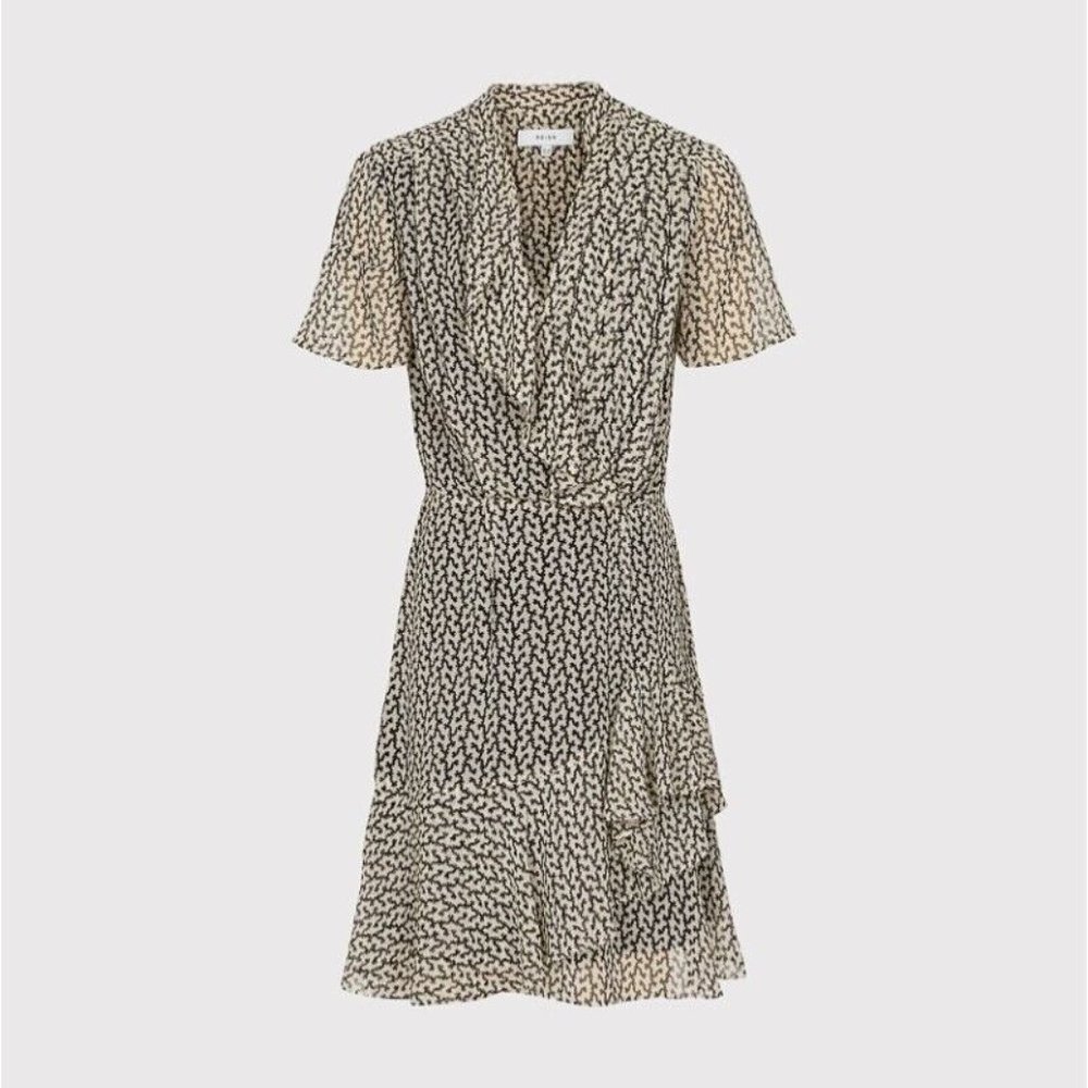 Reiss Paris Printed Ruffle Dress - Picture 2 of 14